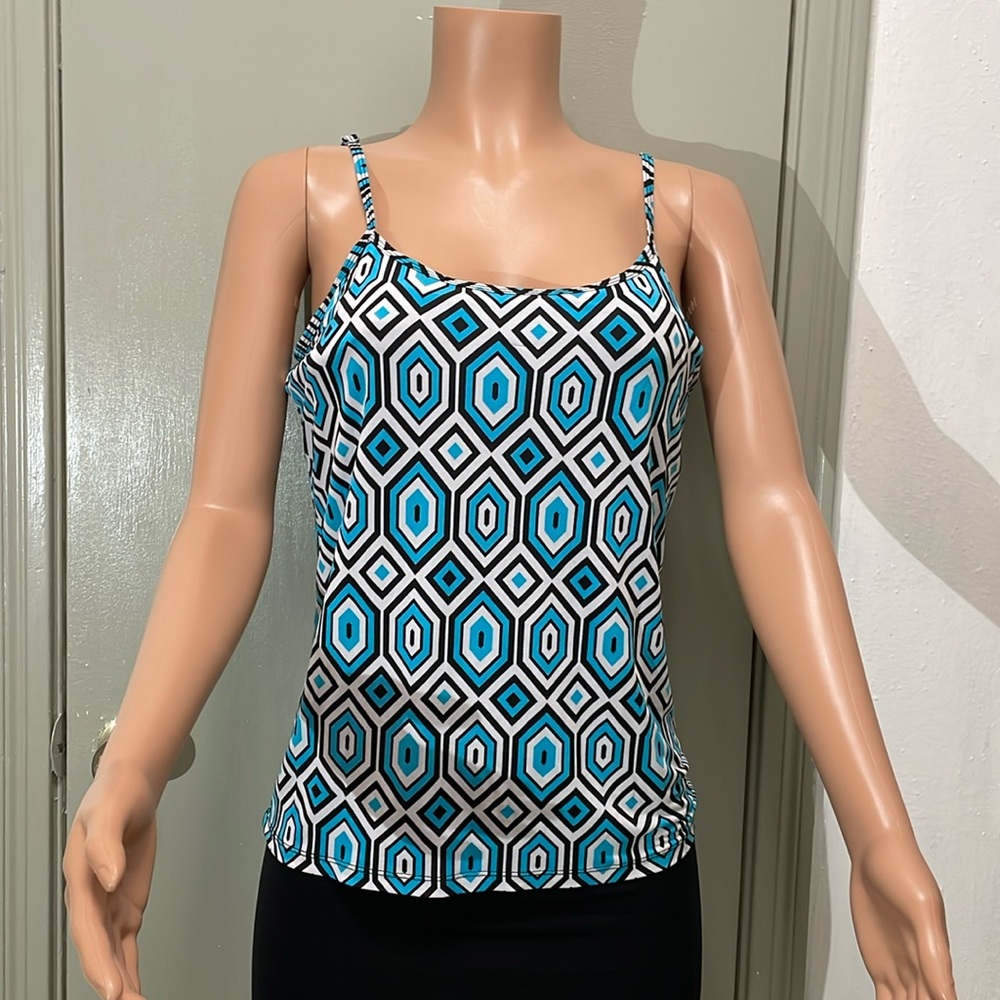 CDP & Co print Spaghetti Straps Tank Top EUC Large